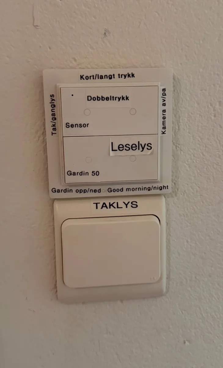 Til venstre, programmering av taklyset basert på signal fra bevegelsessensoren og betingelseslyset Til høyre, Aqara smart bryter over veggbryteren